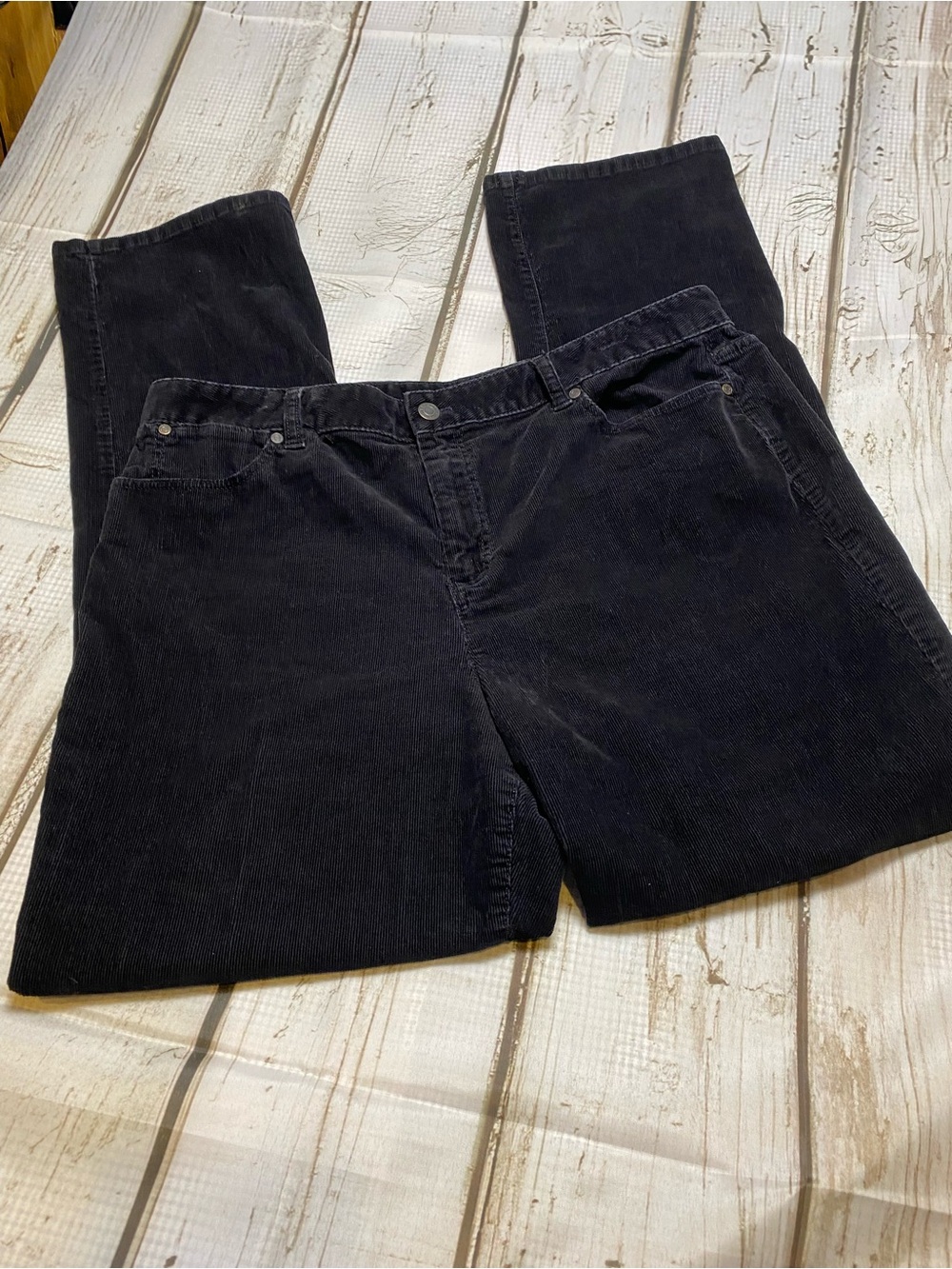 Talbots Black Straight-Leg Corduroy Jeans Sz-18